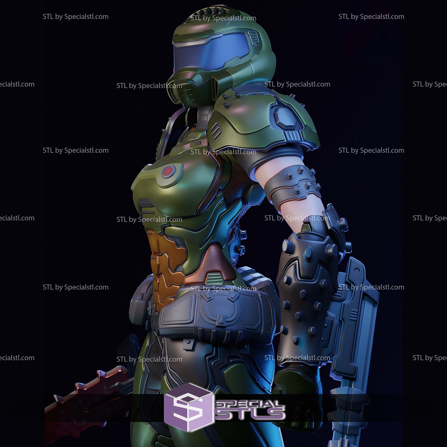 Doom Girl V2 3D Printer Files STL Model — view 6