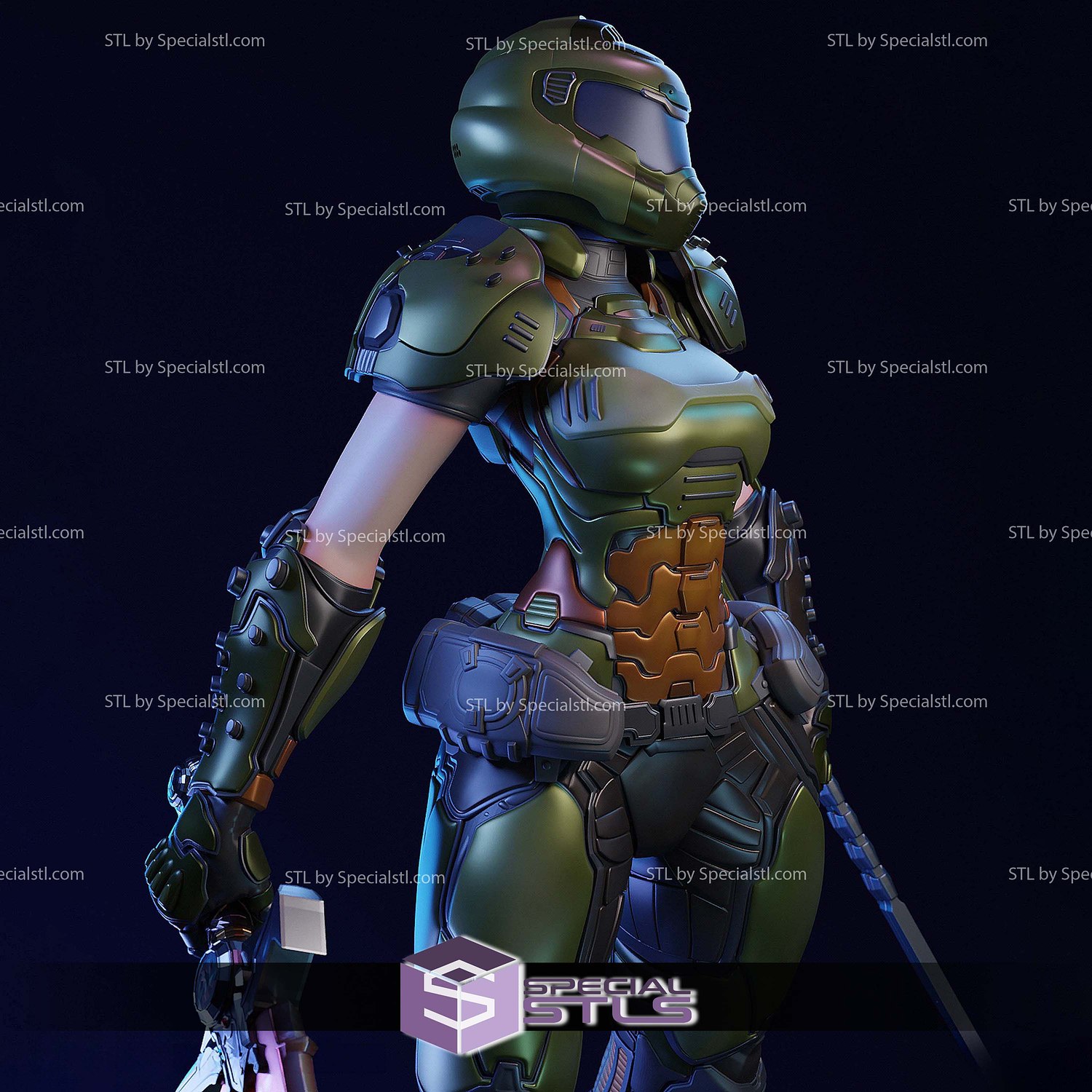 Doom Girl V2 3D Printer Files STL Model — view 7