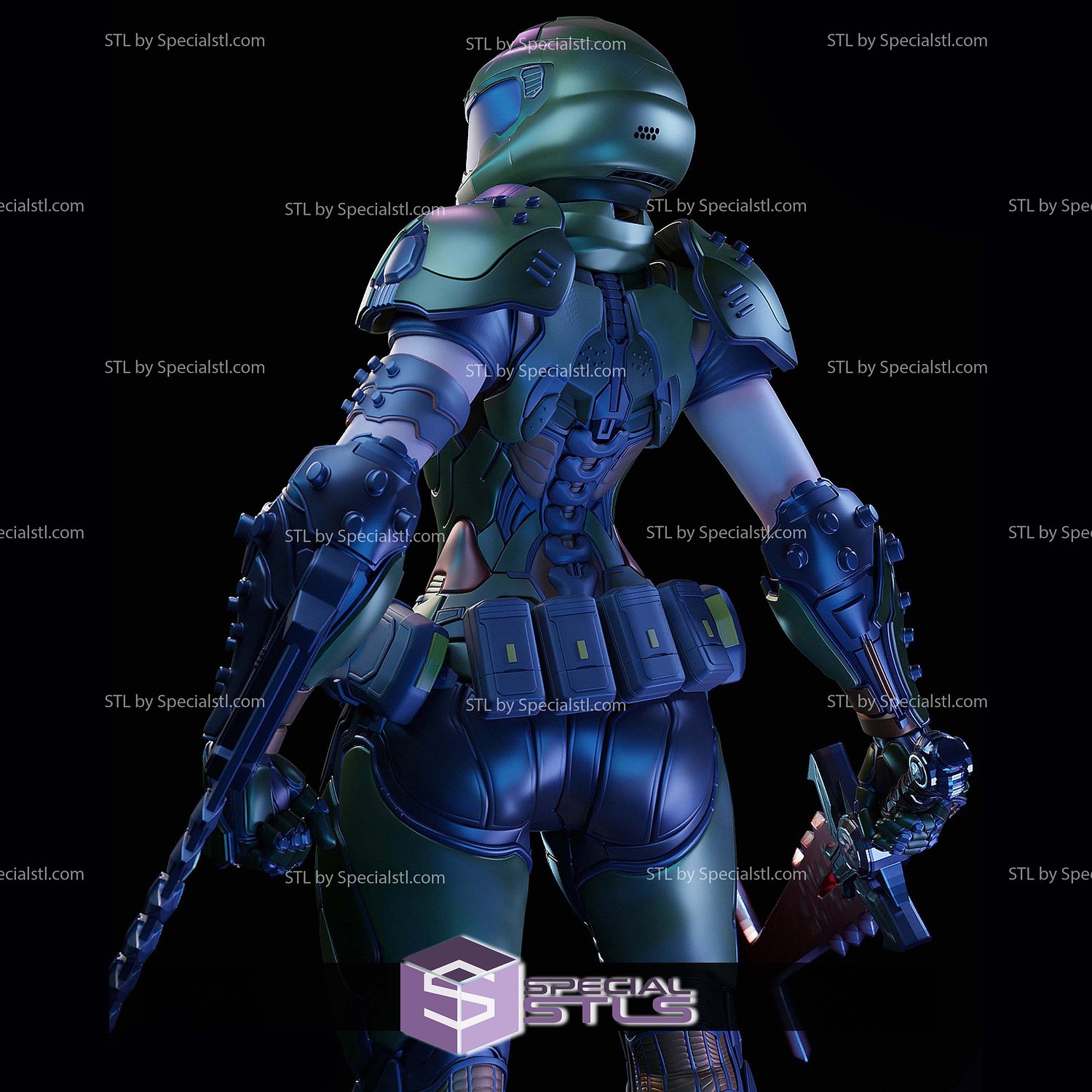 Doom Girl V2 3D Printer Files STL Model — view 8