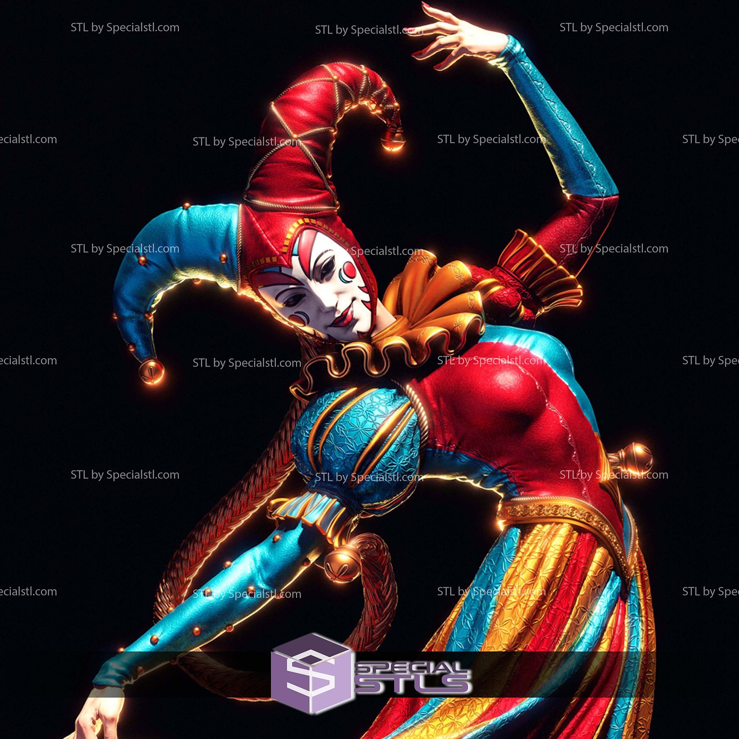 Jester Medieval Time 3D Printer Files STL Model — view 3