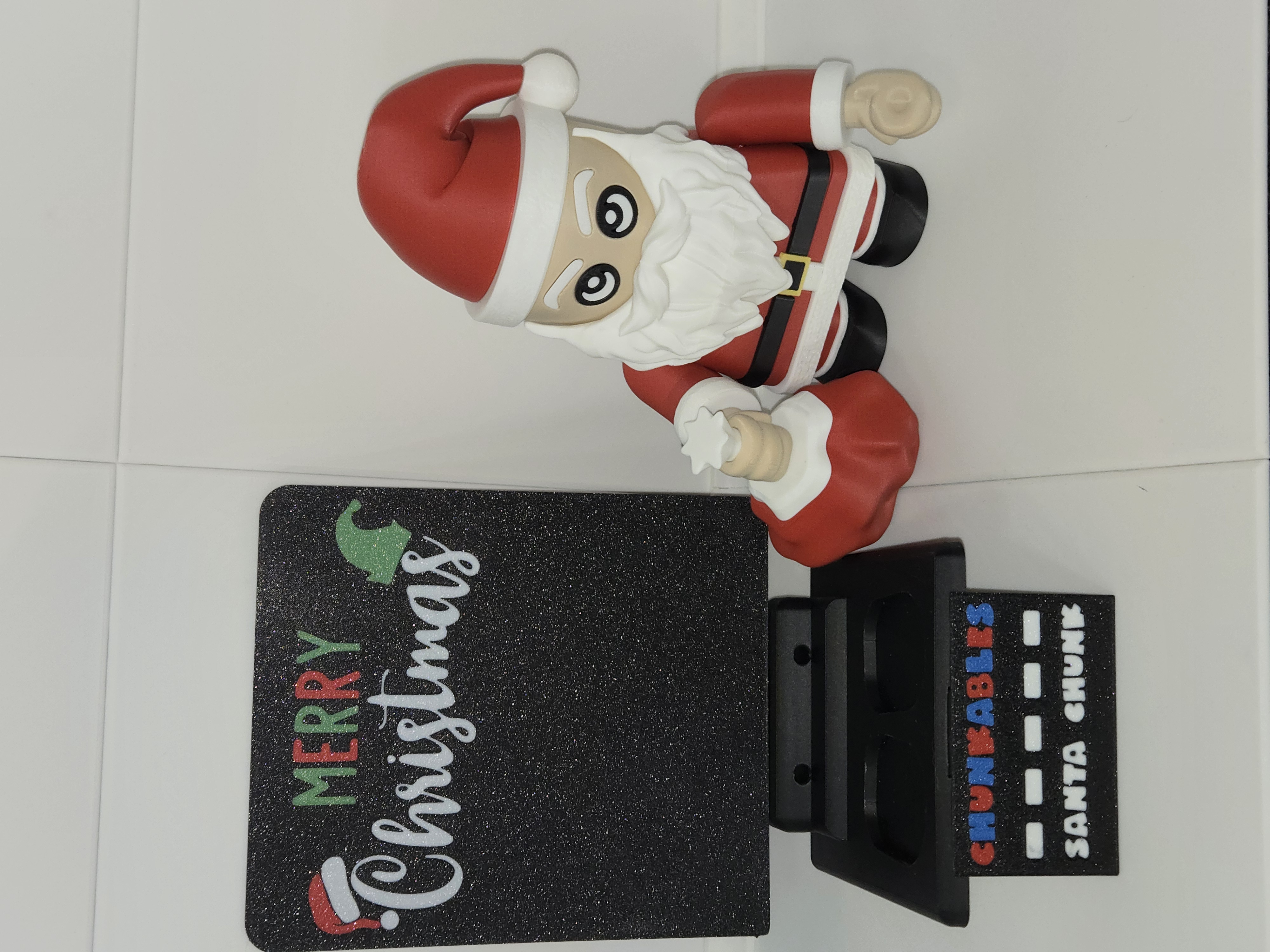 Santa Chunk Multicolor Nameplates and Backer 3D 3MF Model