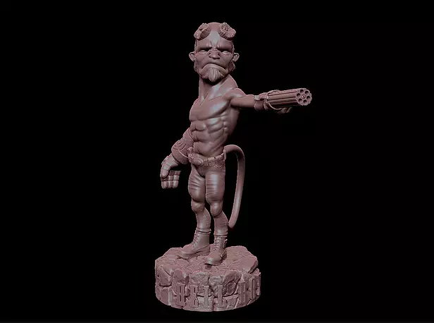 Hellboy miniature 3D STL Model