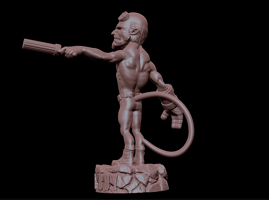 Hellboy miniature 3D STL Model — view 4