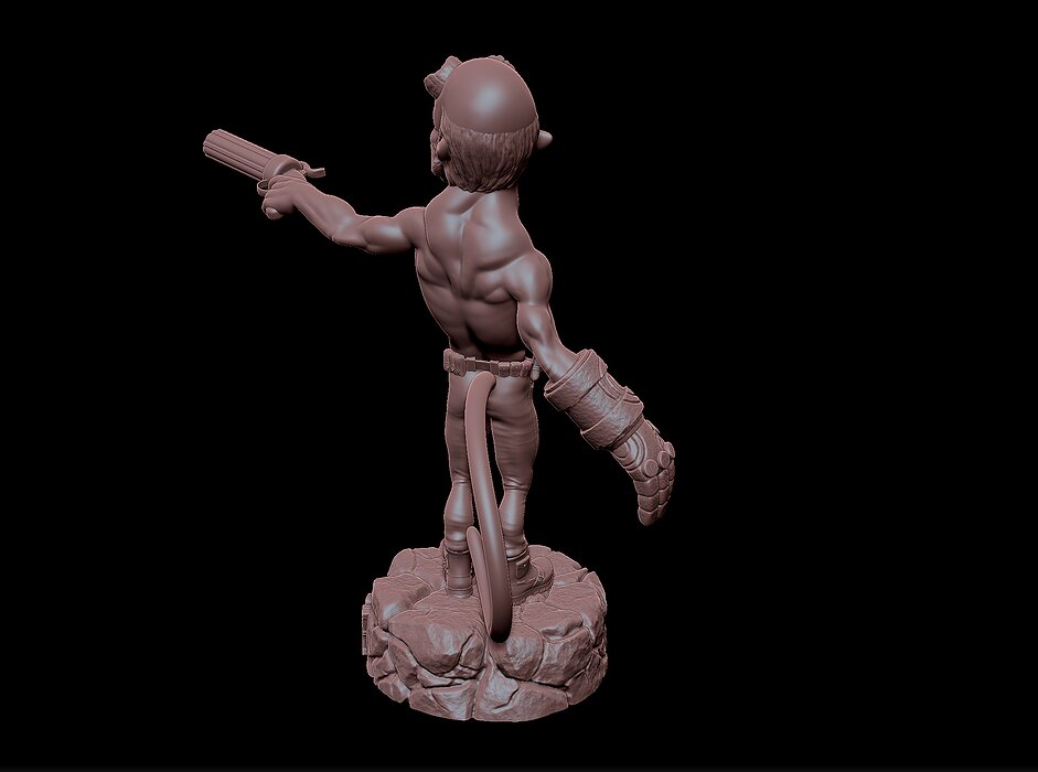 Hellboy miniature 3D STL Model — view 5