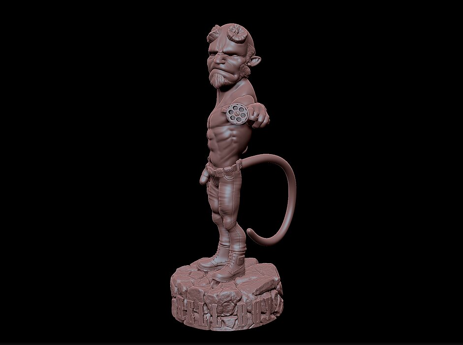 Hellboy miniature 3D STL Model — view 7
