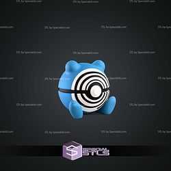 Super Basic Pokemon Poliwhirl Pokeball 3D STL Model