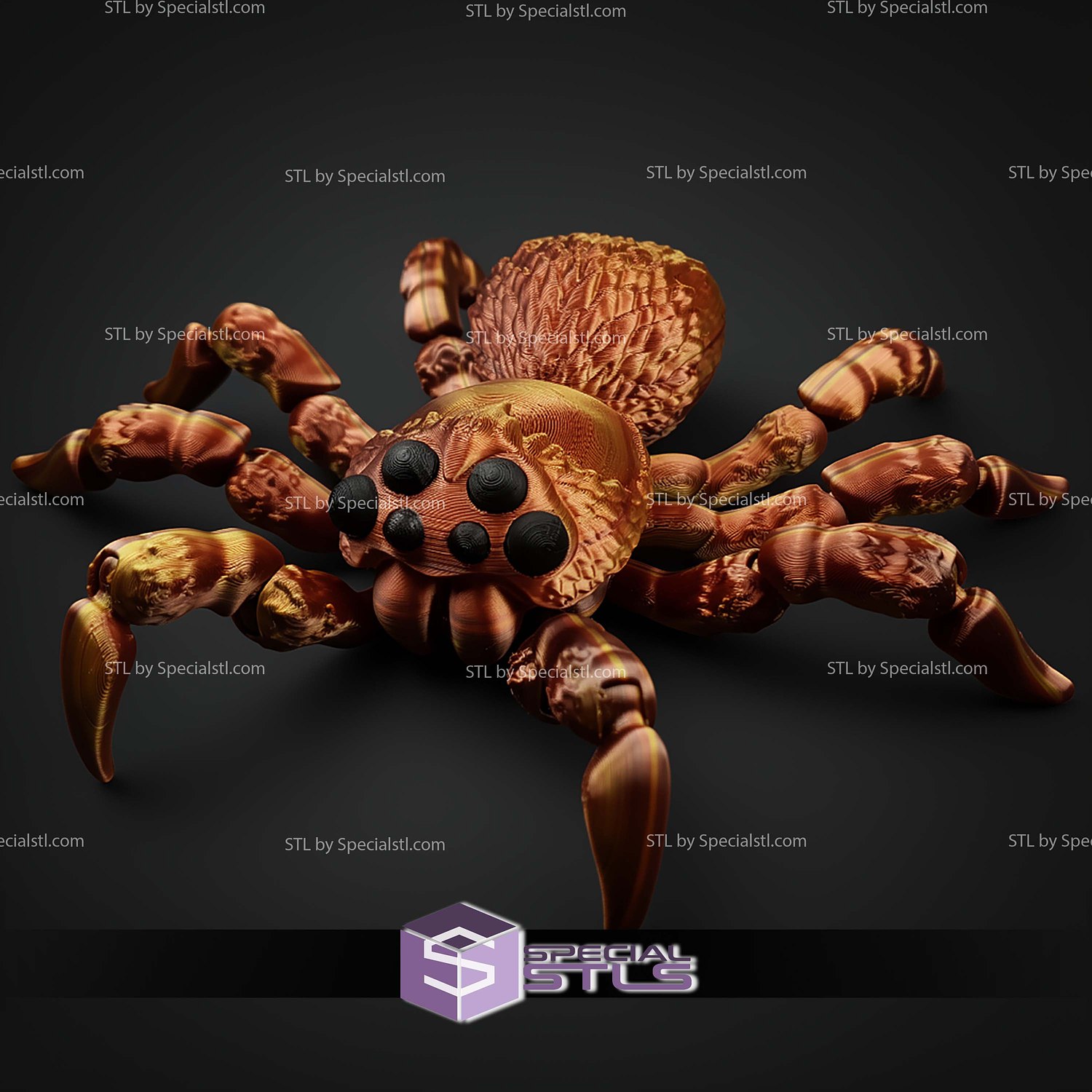 Basic STL Collection Articulated Tarantula V2 3D Model — view 3