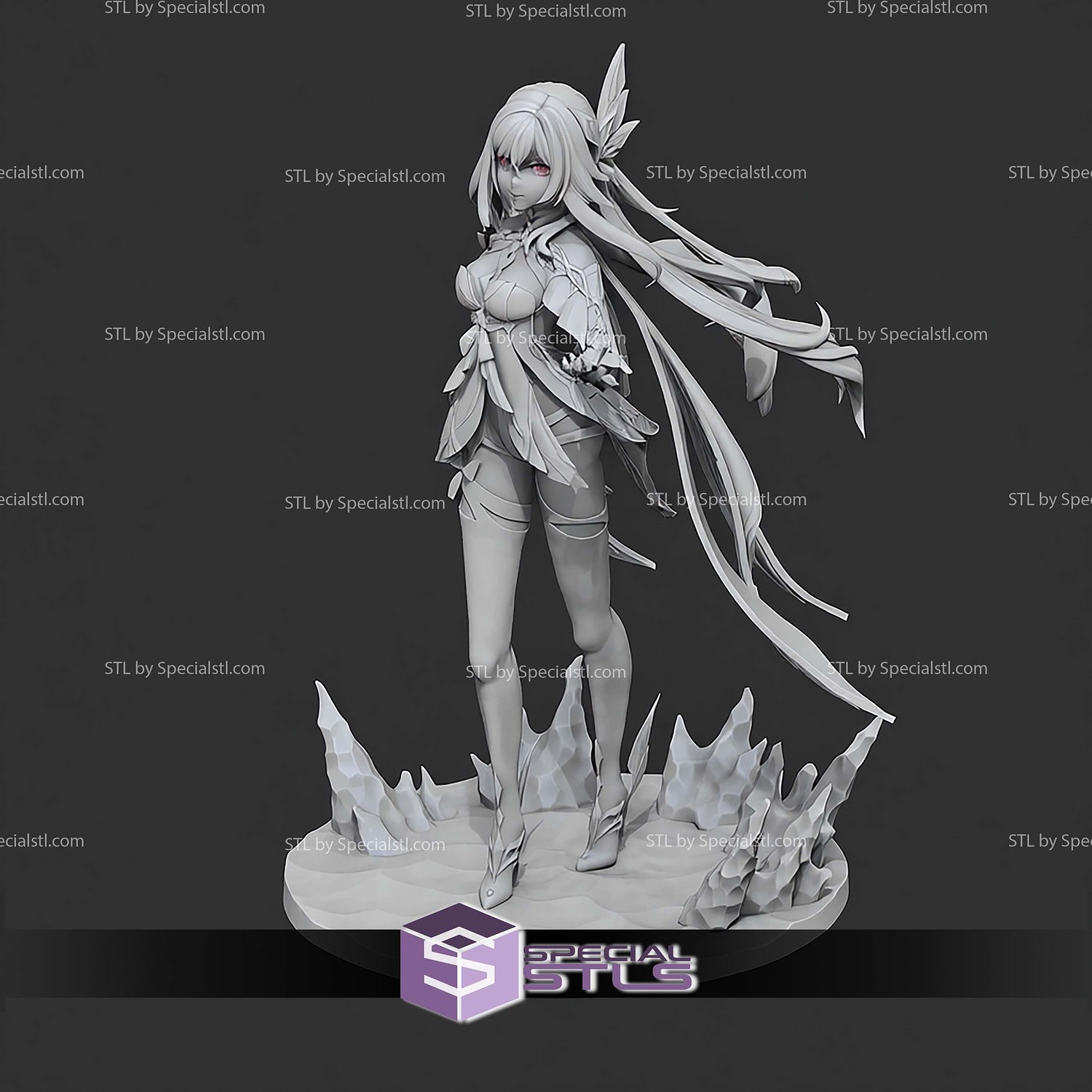 Skirk Genshin Impact 198mm STL Files 3D Model — view 3