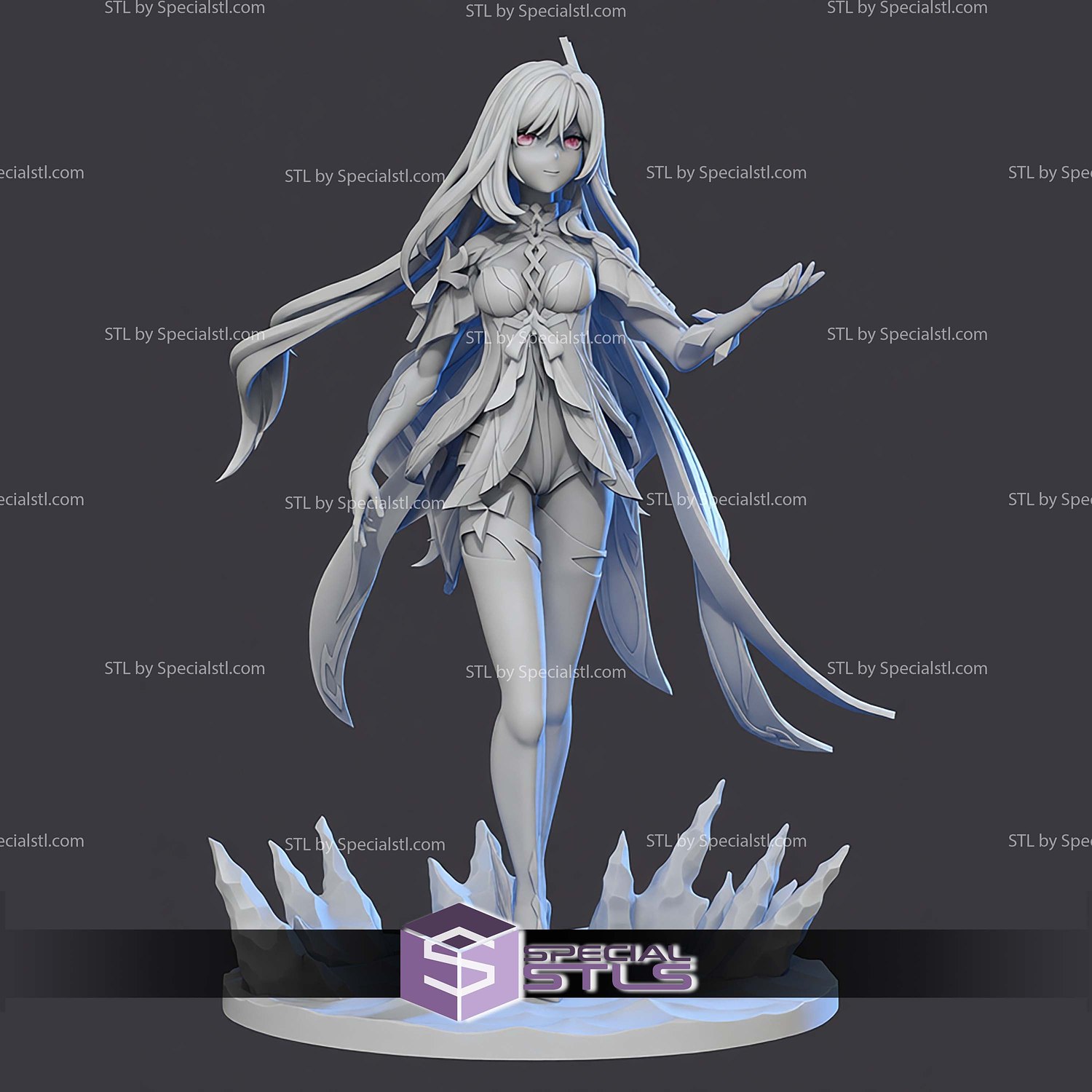 Skirk Genshin Impact 198mm STL Files 3D Model — view 4
