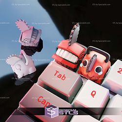Keycap STL Collection - Chainsaw Man Pochita 3D Model