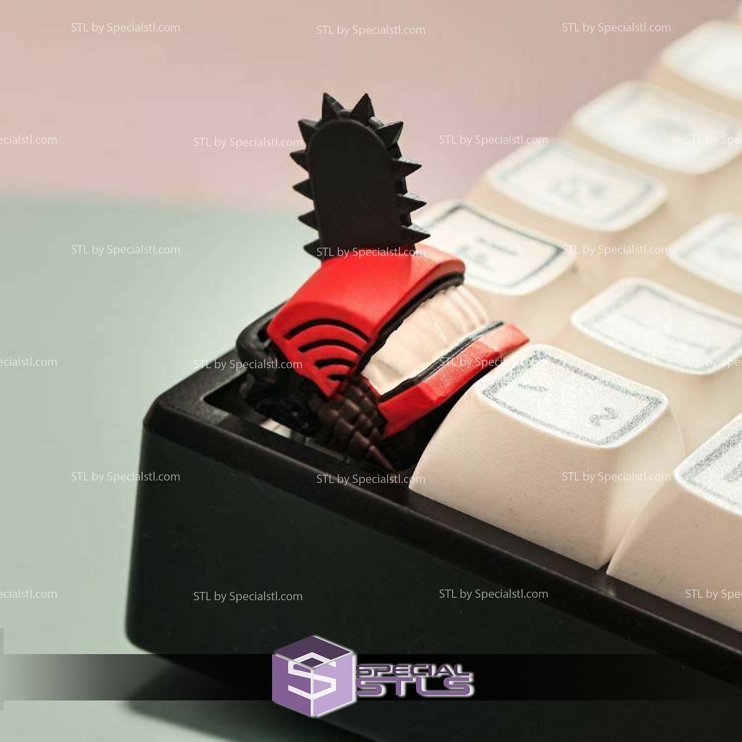 Keycap STL Collection - Chainsaw Man Pochita 3D Model — view 2