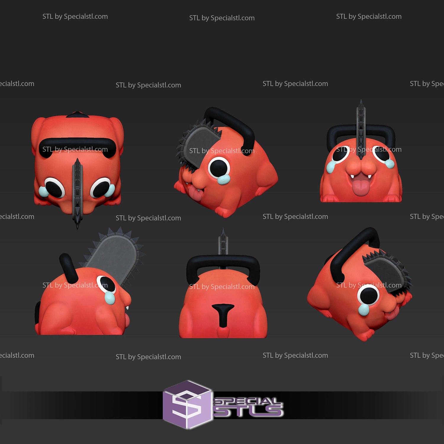 Keycap STL Collection - Chainsaw Man Pochita 3D Model — view 5