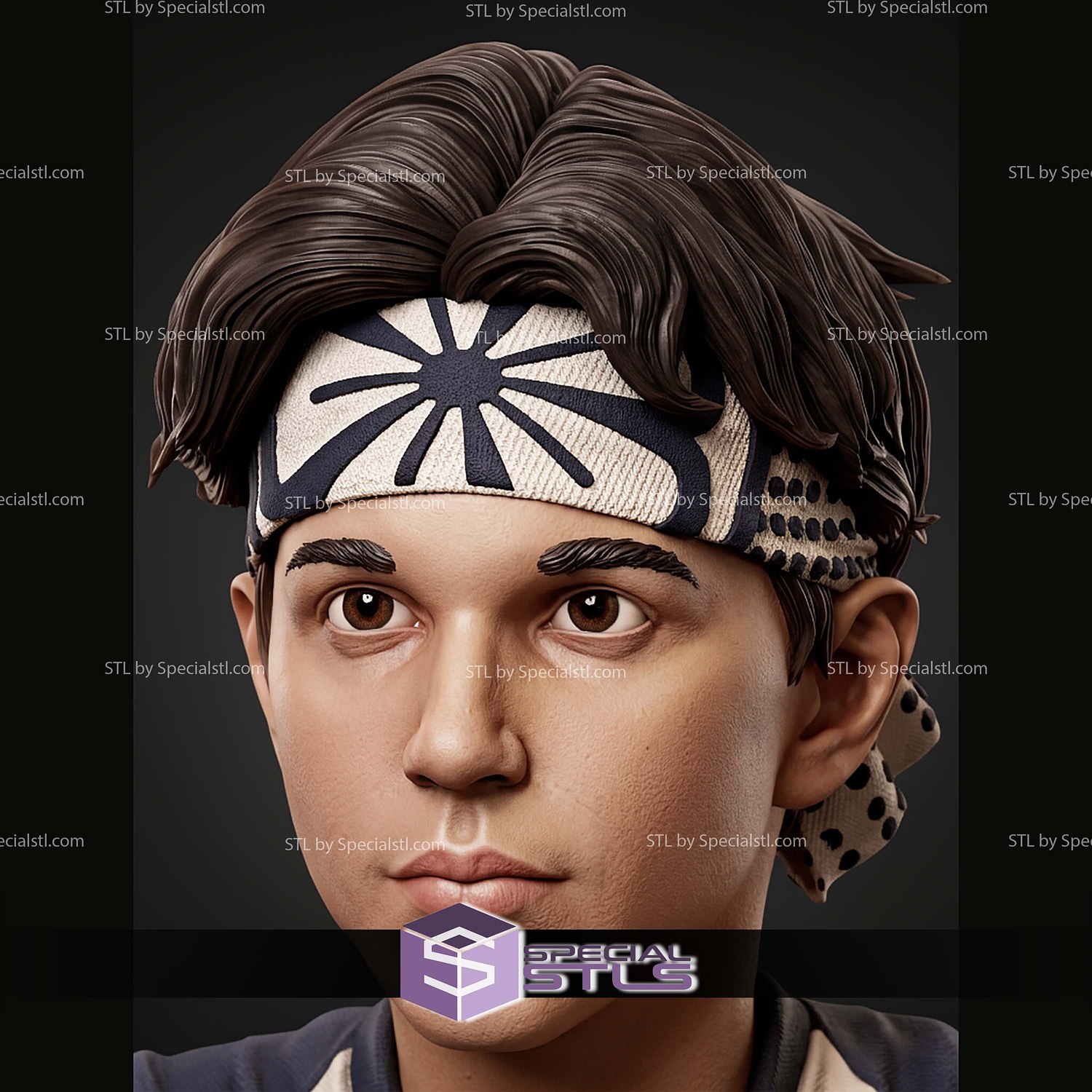 Larusso The Karate Kid Portrait Bust H281mm STL Files 3D Model — view 4