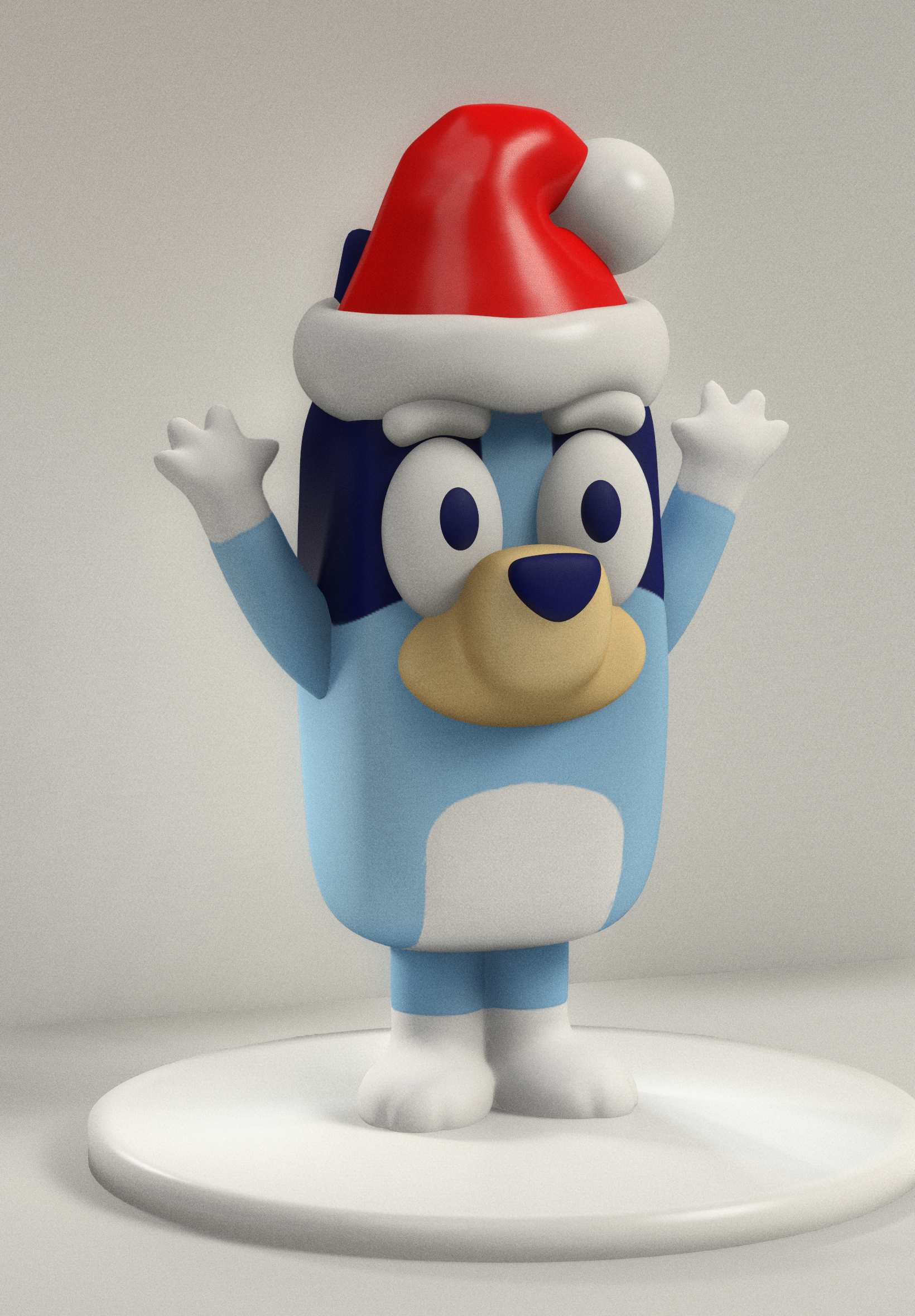 Santa Bluey 3D STL Model