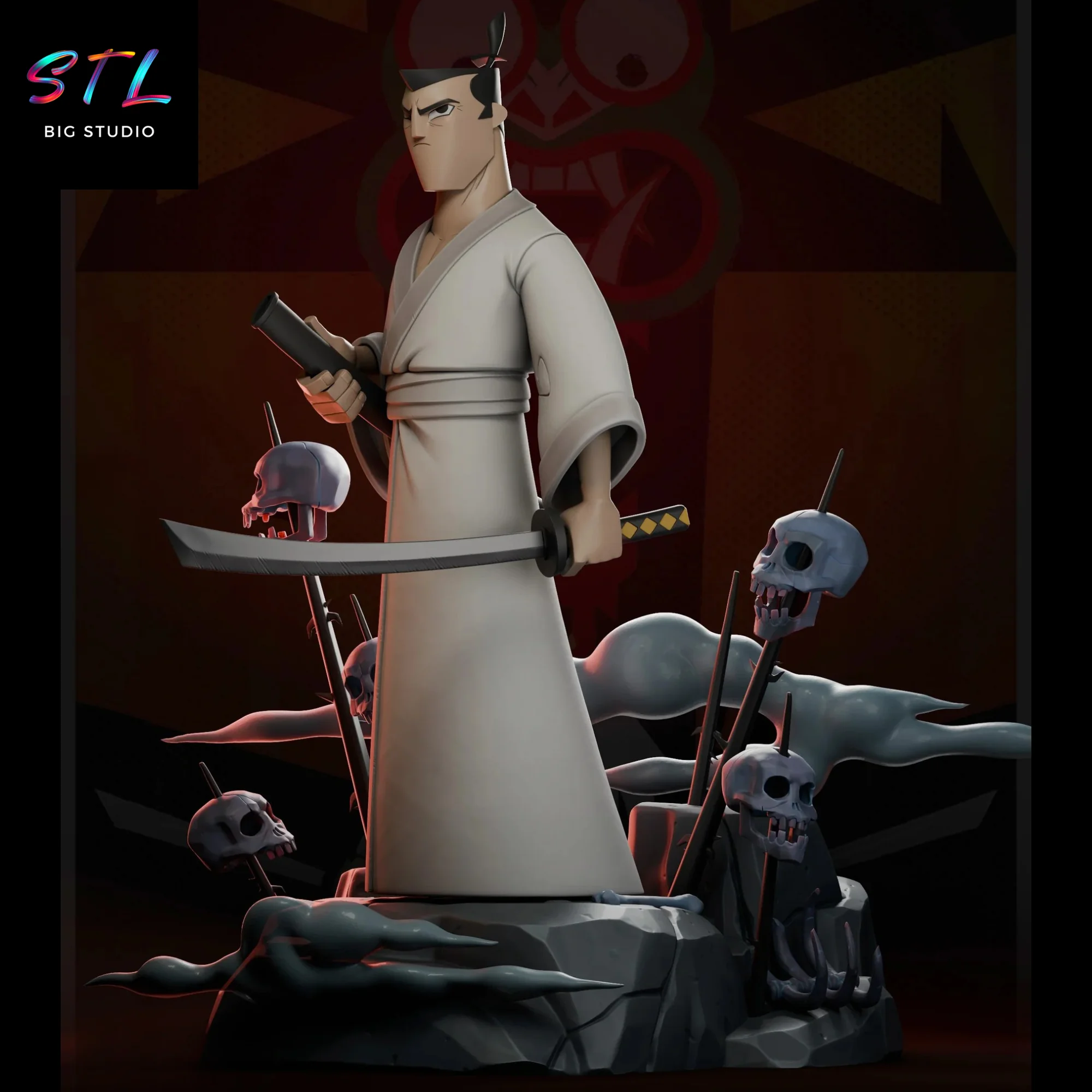 Samurai Jack STL | 3D Printing Figure Model — view 2