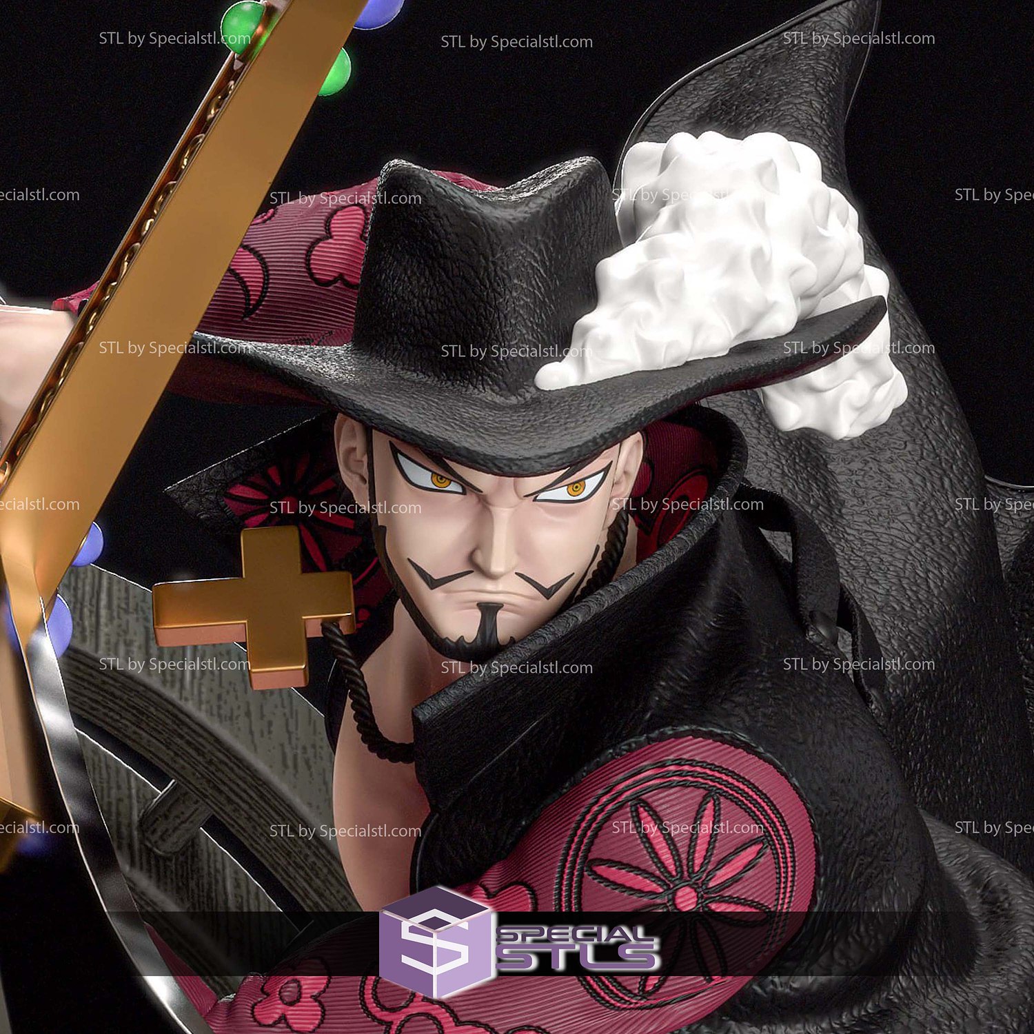 Dracule Mihawk on Boat 3D Printer Files STL Model — view 3