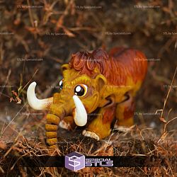Super Basic STL Cute Flexi Mammoth 3D Model — view 1