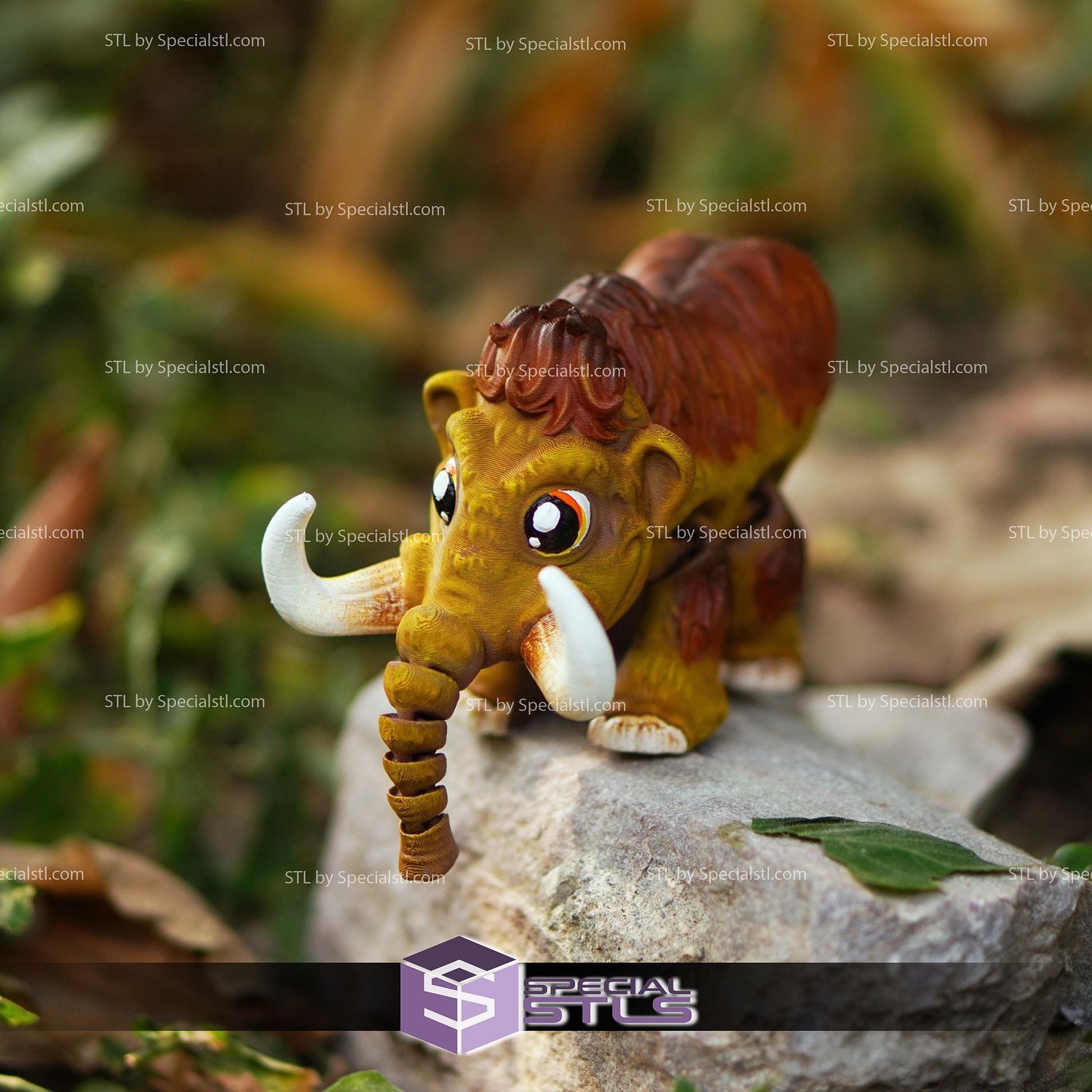 Super Basic STL Cute Flexi Mammoth 3D Model — view 5