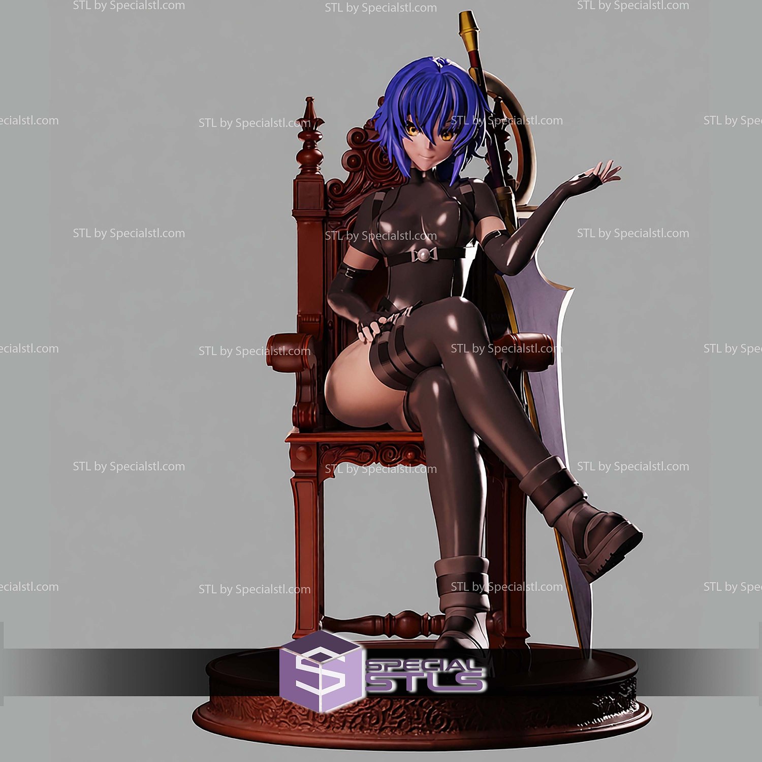 Xenovia Quarta on Chair STL Files 3D Model — view 2