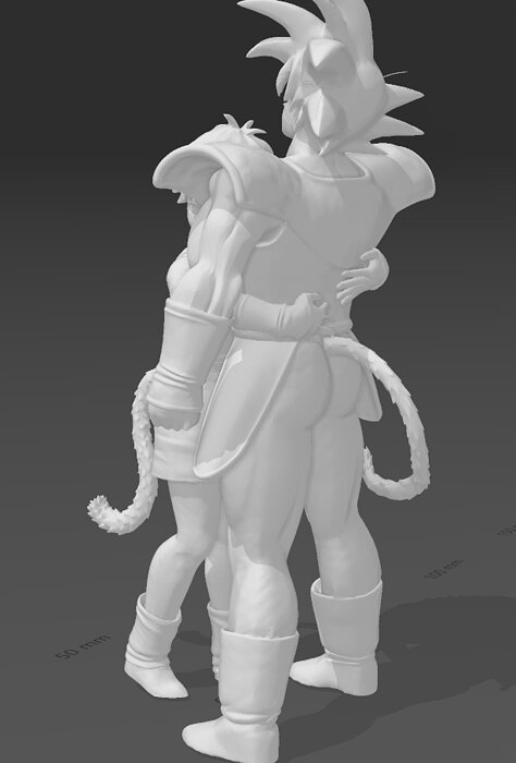 Farewell Goku - Gine and Bardock DBS 3D STL Model — view 2
