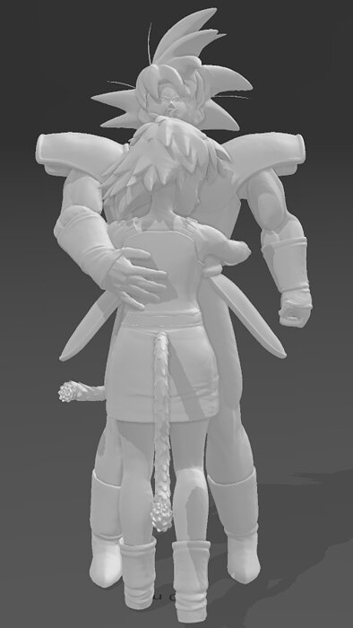 Farewell Goku - Gine and Bardock DBS 3D STL Model — view 5