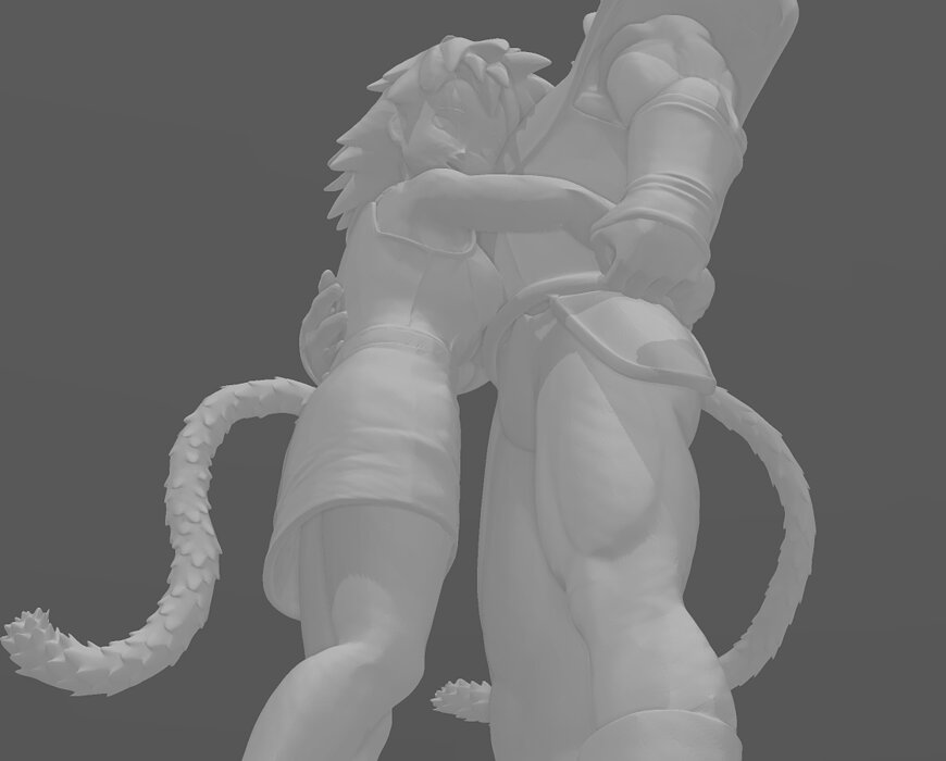 Farewell Goku - Gine and Bardock DBS 3D STL Model — view 6