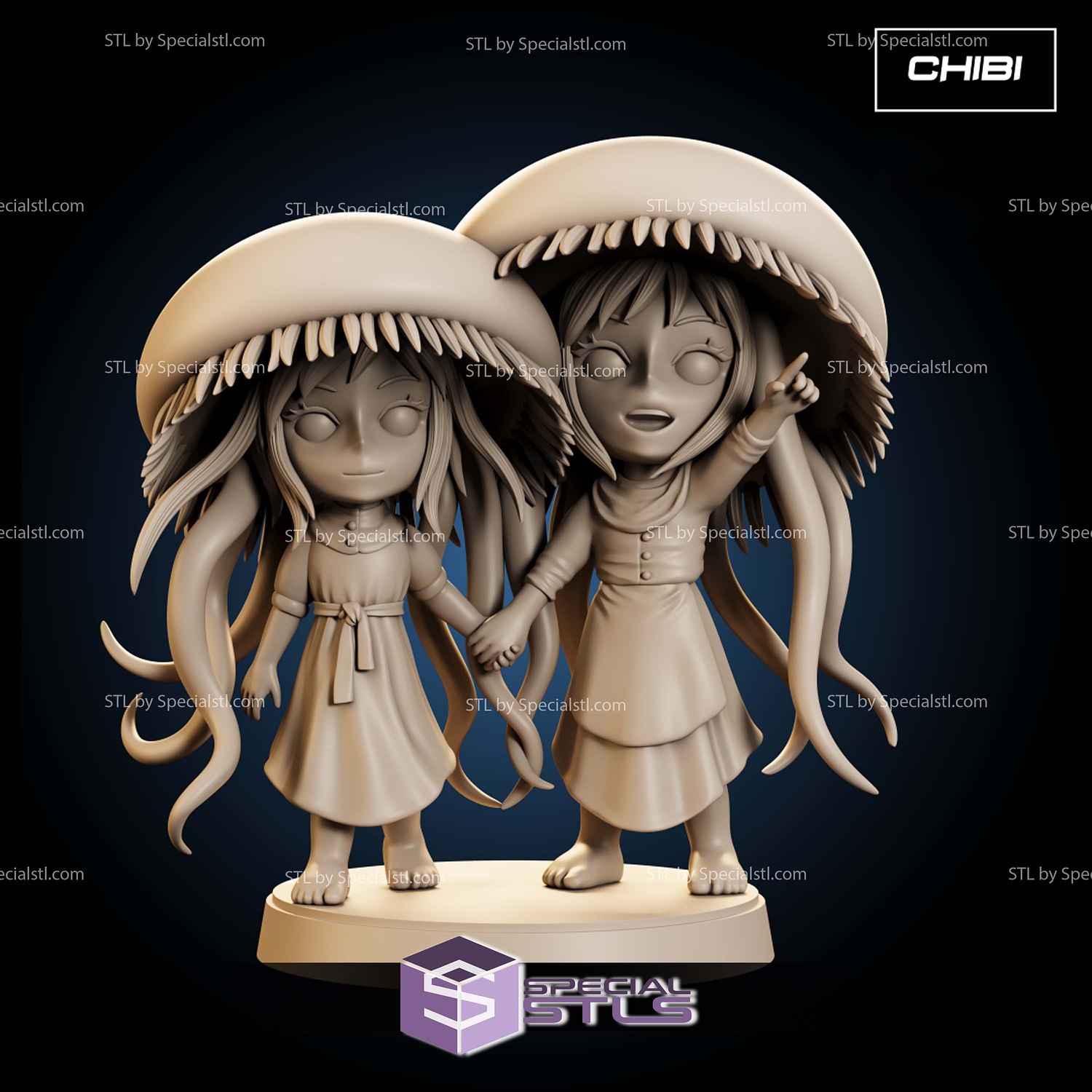 Jellyfish Sisters 110mm 3D Printer Files STL Model — view 2