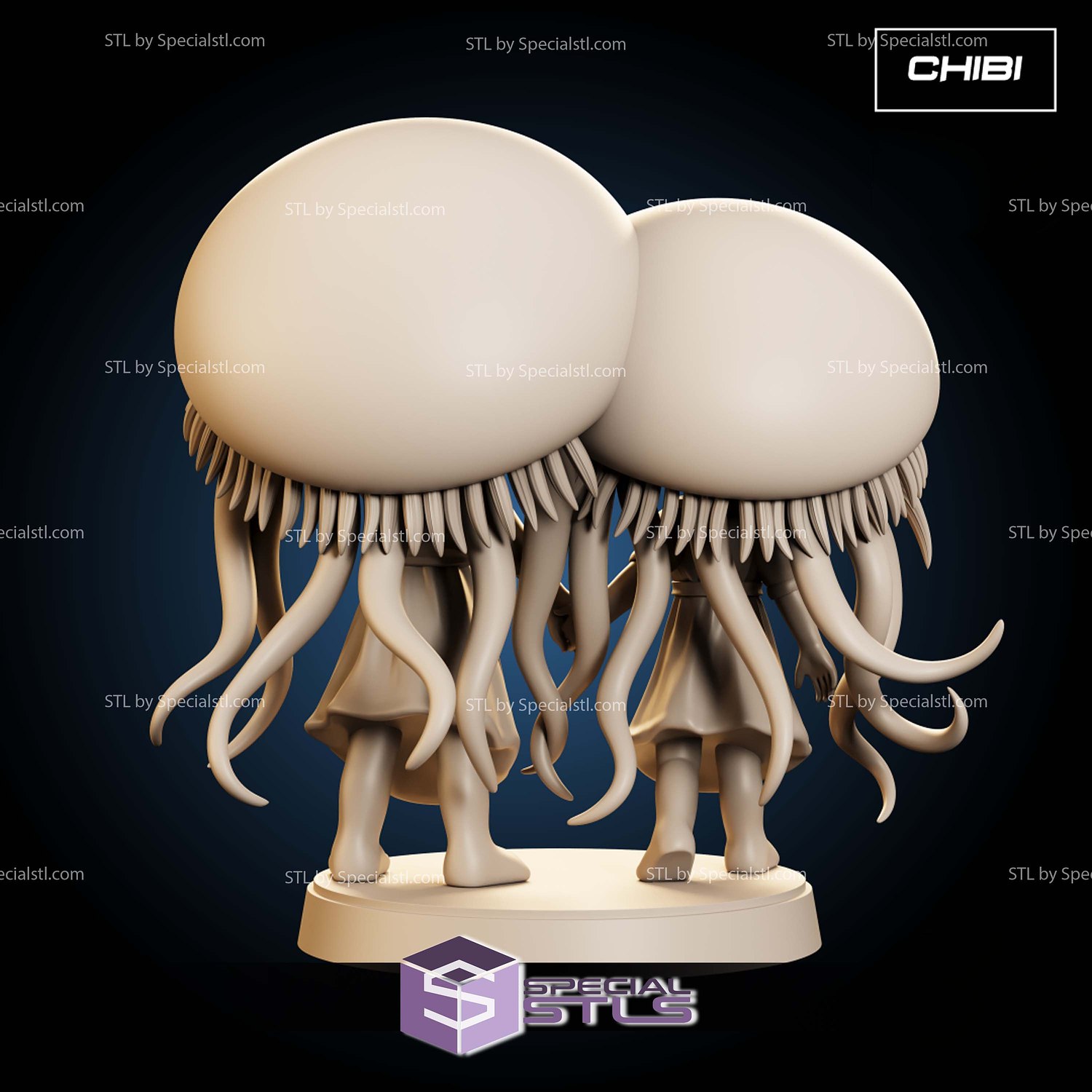 Jellyfish Sisters 110mm 3D Printer Files STL Model — view 4