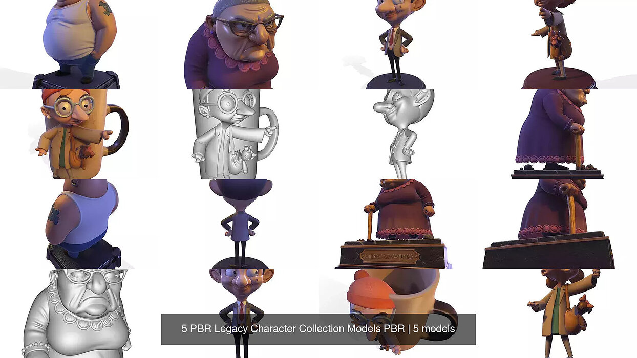5 PBR Legacy Character Collection Models PBR 3D Model — view 2
