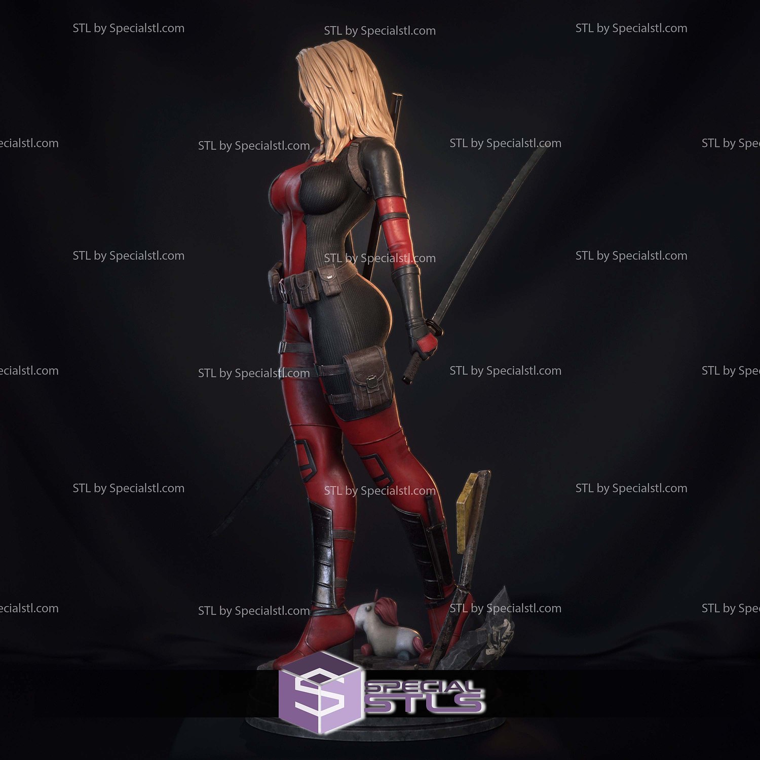 Lady Deadpool Wanda Wilson STL Files 3D Model — view 6