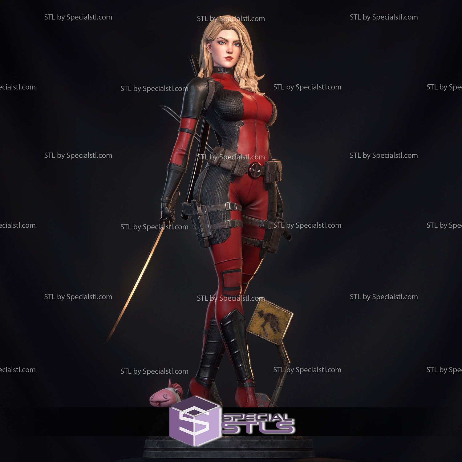 Lady Deadpool Wanda Wilson STL Files 3D Model — view 7