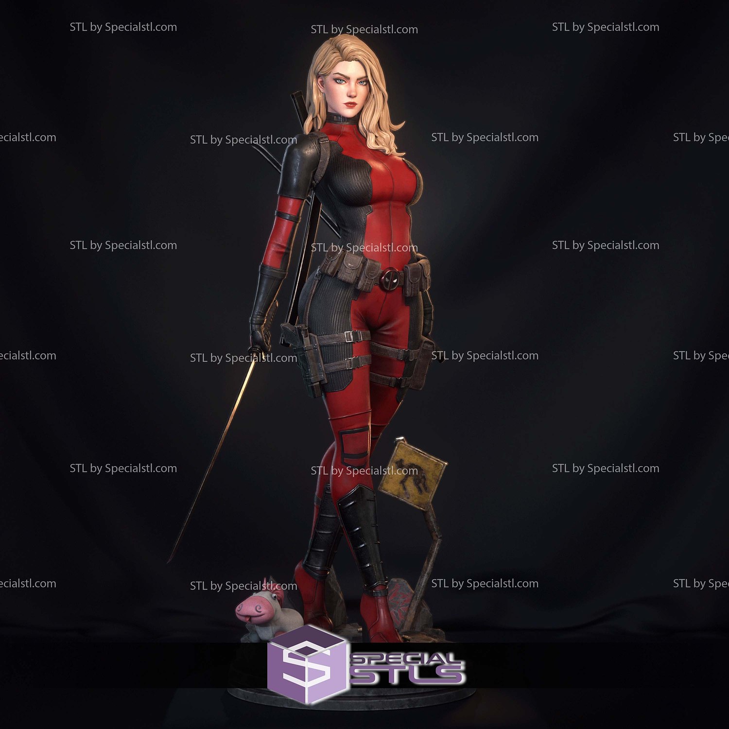 Lady Deadpool Wanda Wilson STL Files 3D Model — view 8