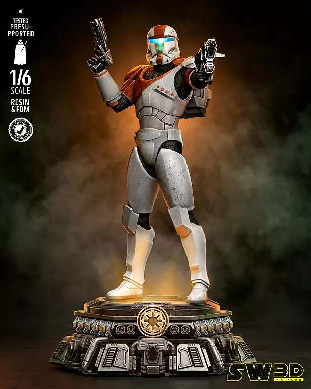 STAR WARS Clone Commando Sculpture 3D STL Model