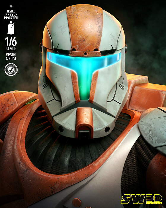 STAR WARS Clone Commando Sculpture 3D STL Model — view 5