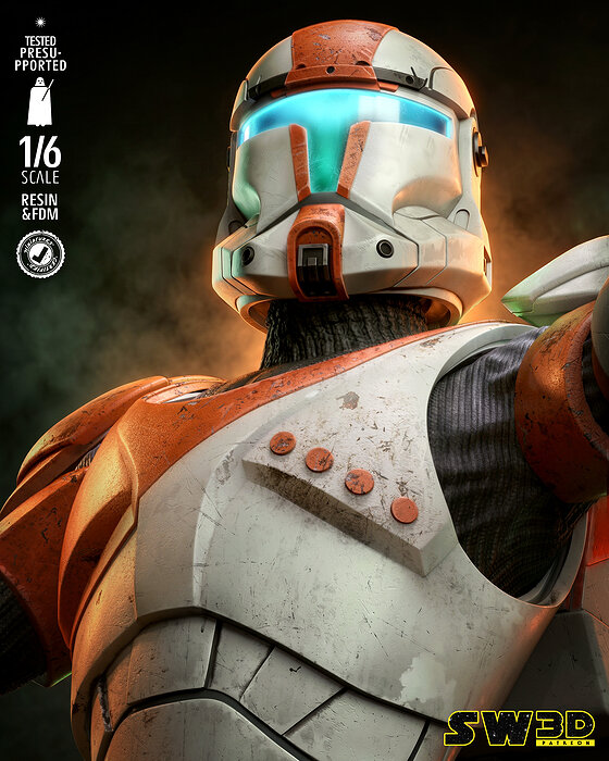 STAR WARS Clone Commando Sculpture 3D STL Model — view 6