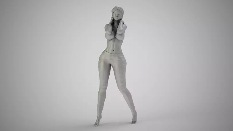 Woman with Hands on Her Neck 3D 3MF Model