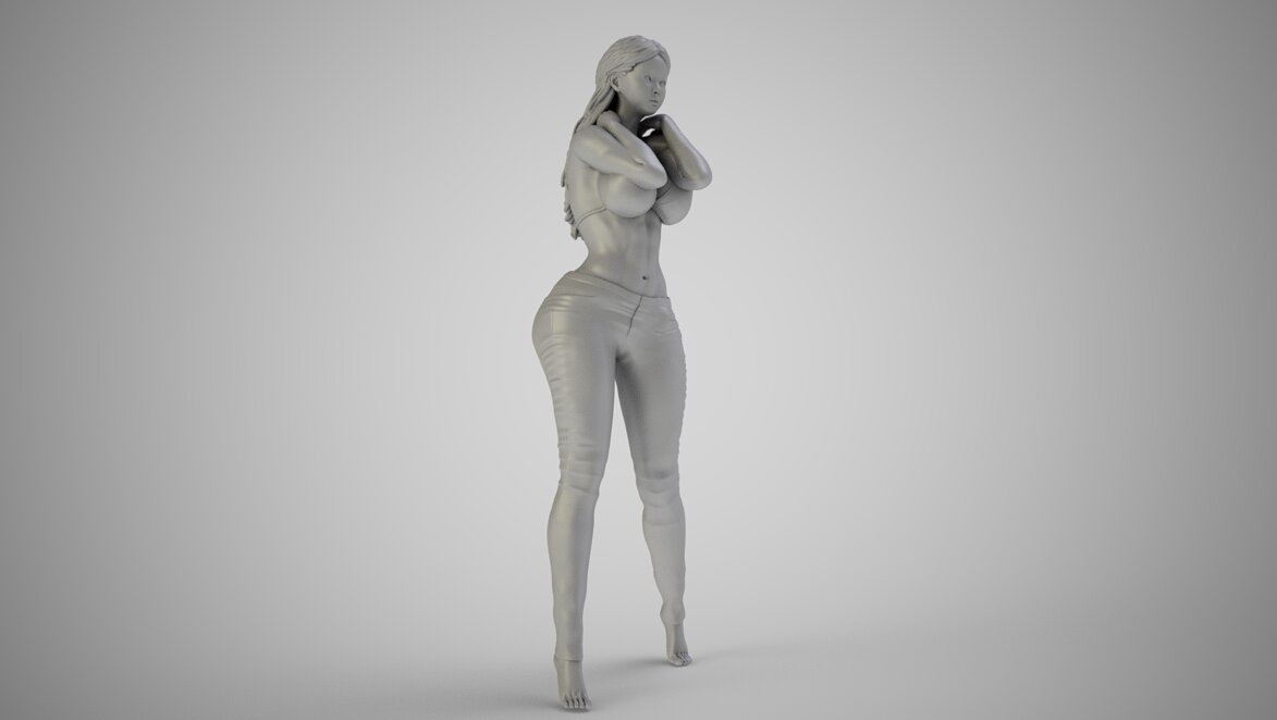 Woman with Hands on Her Neck 3D 3MF Model — view 2