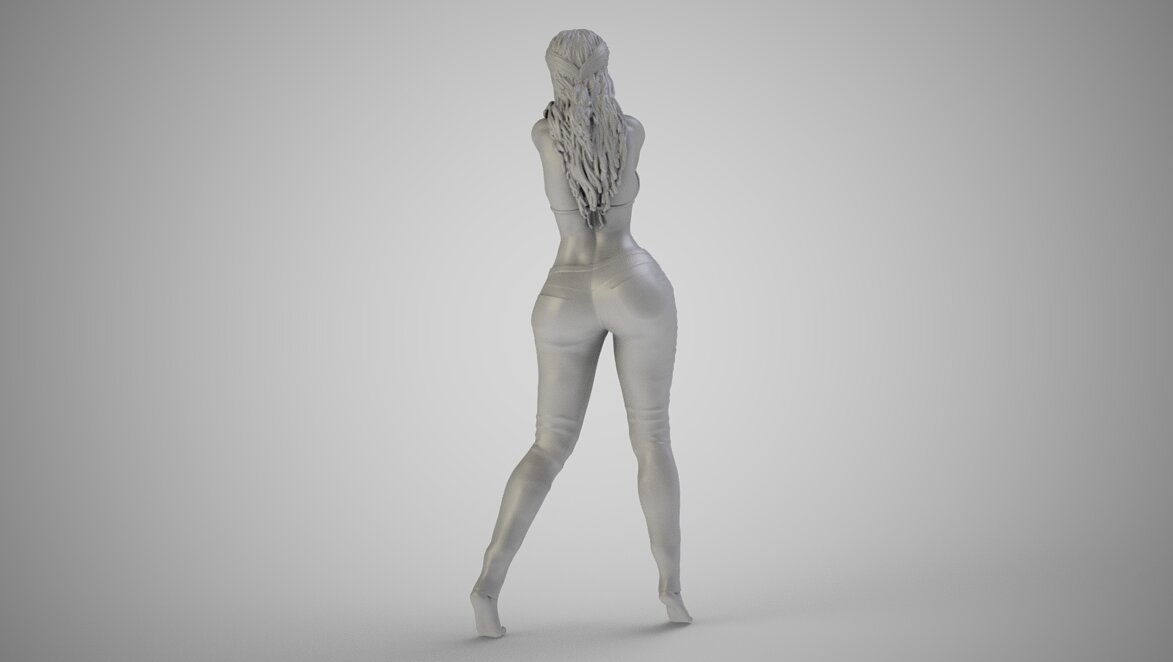 Woman with Hands on Her Neck 3D 3MF Model — view 5