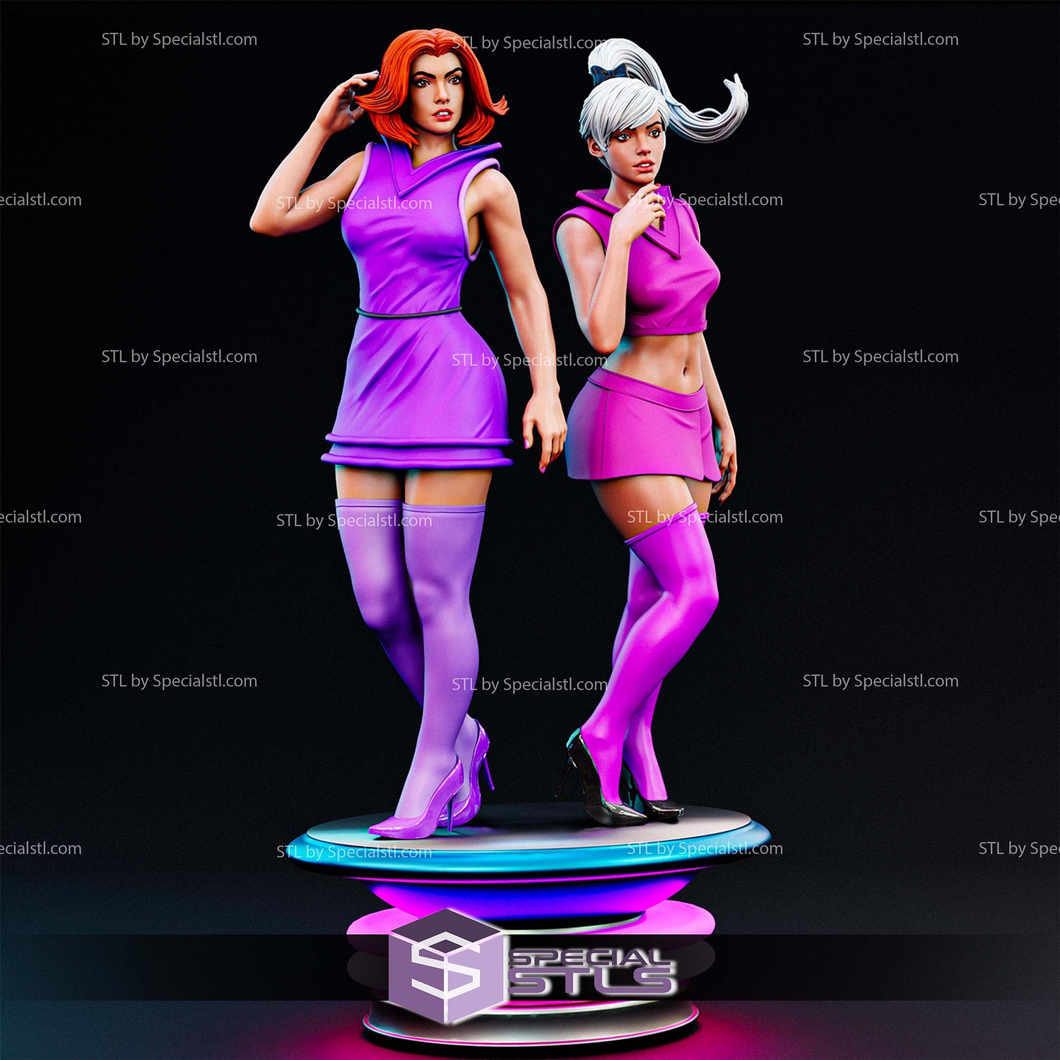 Jane Jetson And Judy Jetson Realistic STL Files 3D Model — view 2
