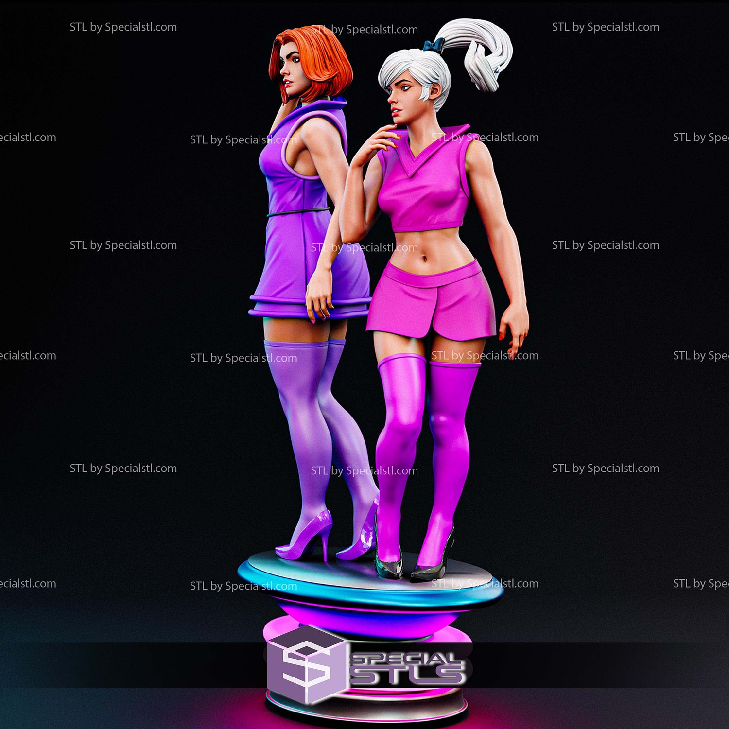 Jane Jetson And Judy Jetson Realistic STL Files 3D Model — view 3