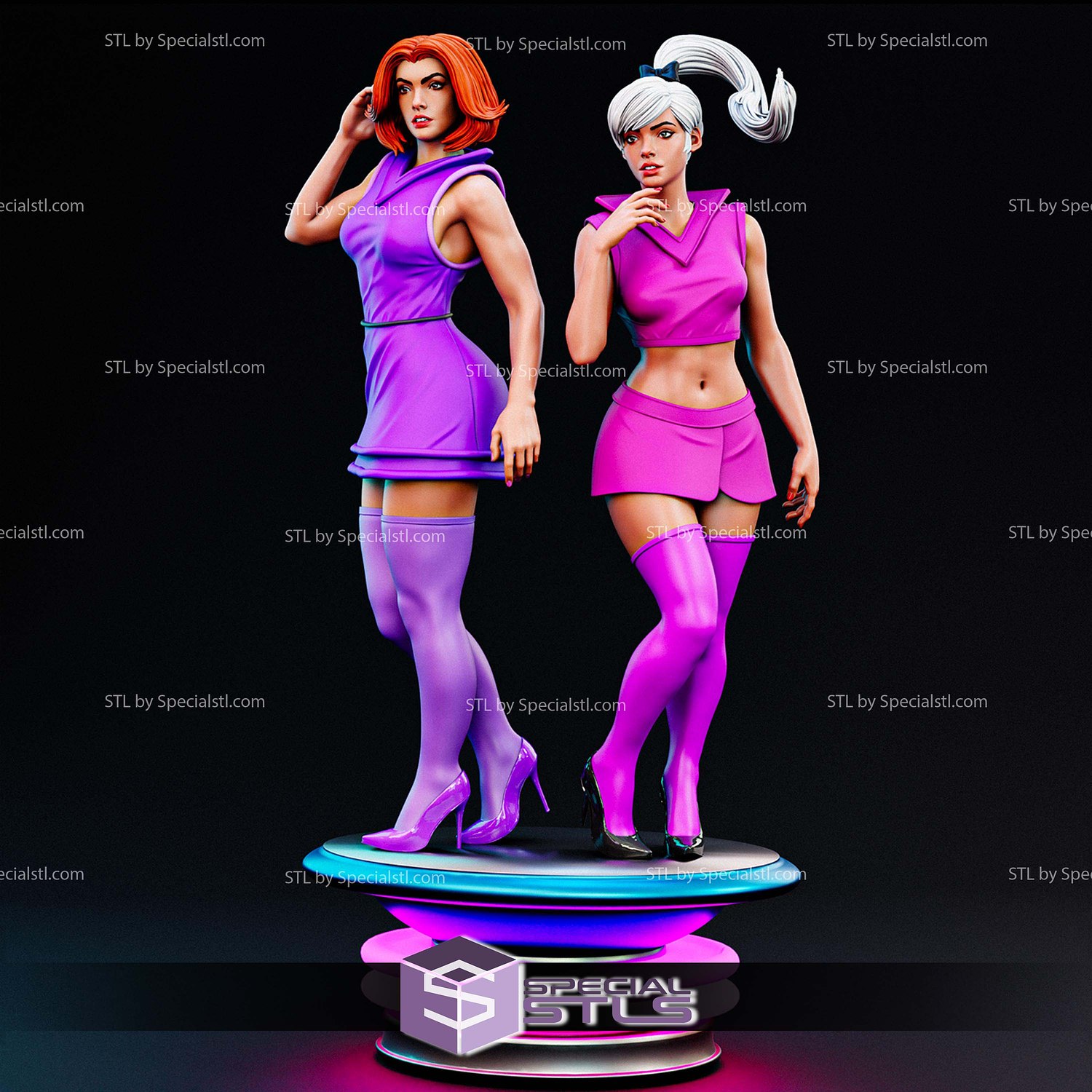 Jane Jetson And Judy Jetson Realistic STL Files 3D Model — view 4