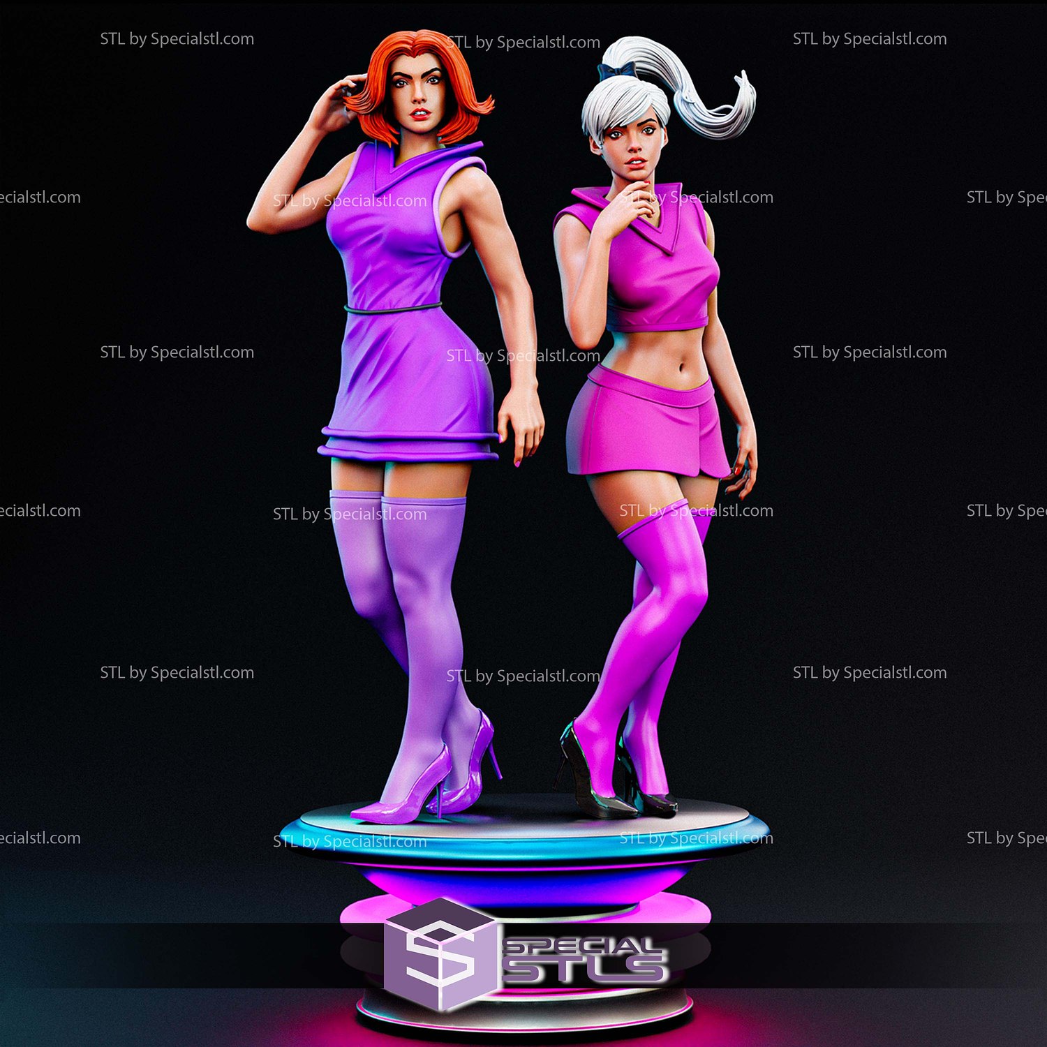 Jane Jetson And Judy Jetson Realistic STL Files 3D Model — view 6