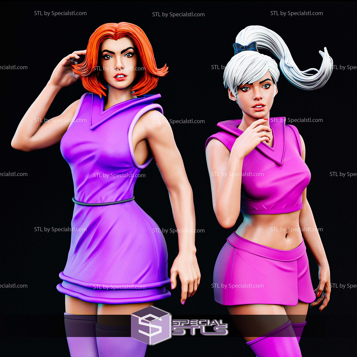 Jane Jetson And Judy Jetson Realistic STL Files 3D Model — view 7