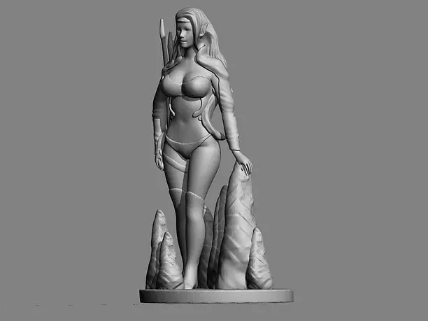 Elf Girl 3D STL Model