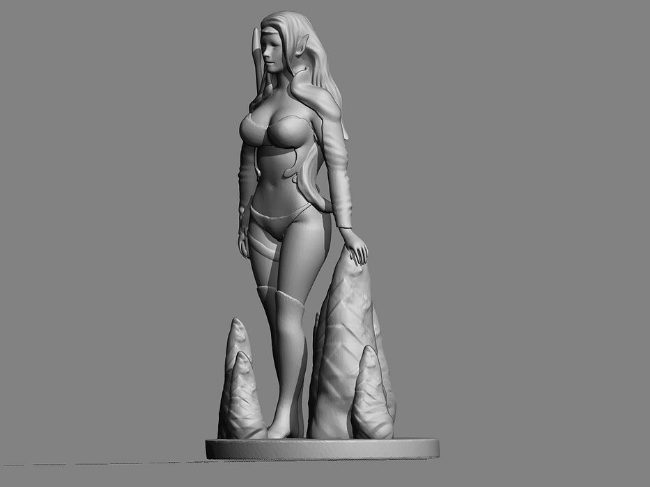 Elf Girl 3D STL Model — view 2