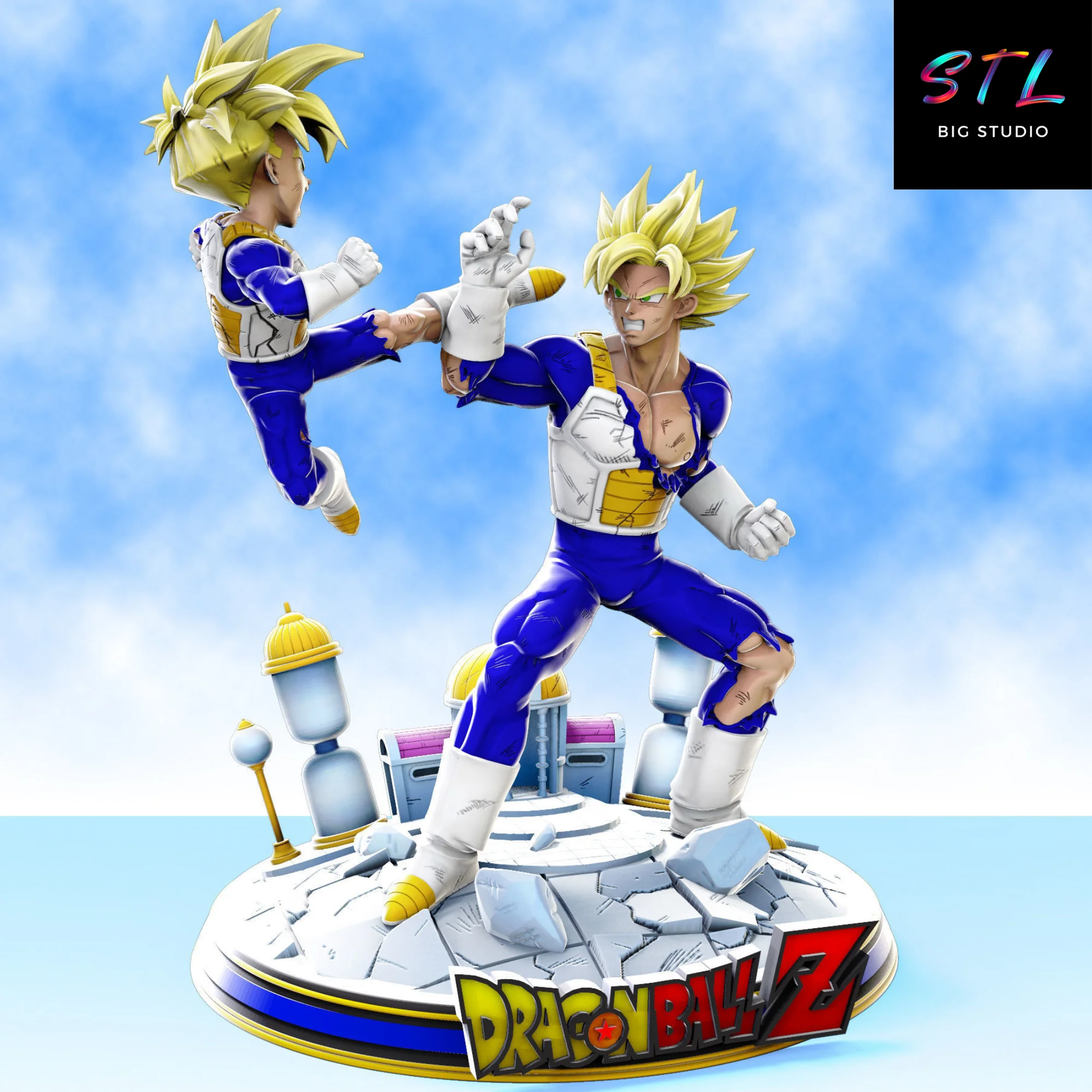 Goku & Gohan Super Saiyan Diorama STL | Hyperbolic Time Chamber | Dragon Ball Z 3D Model