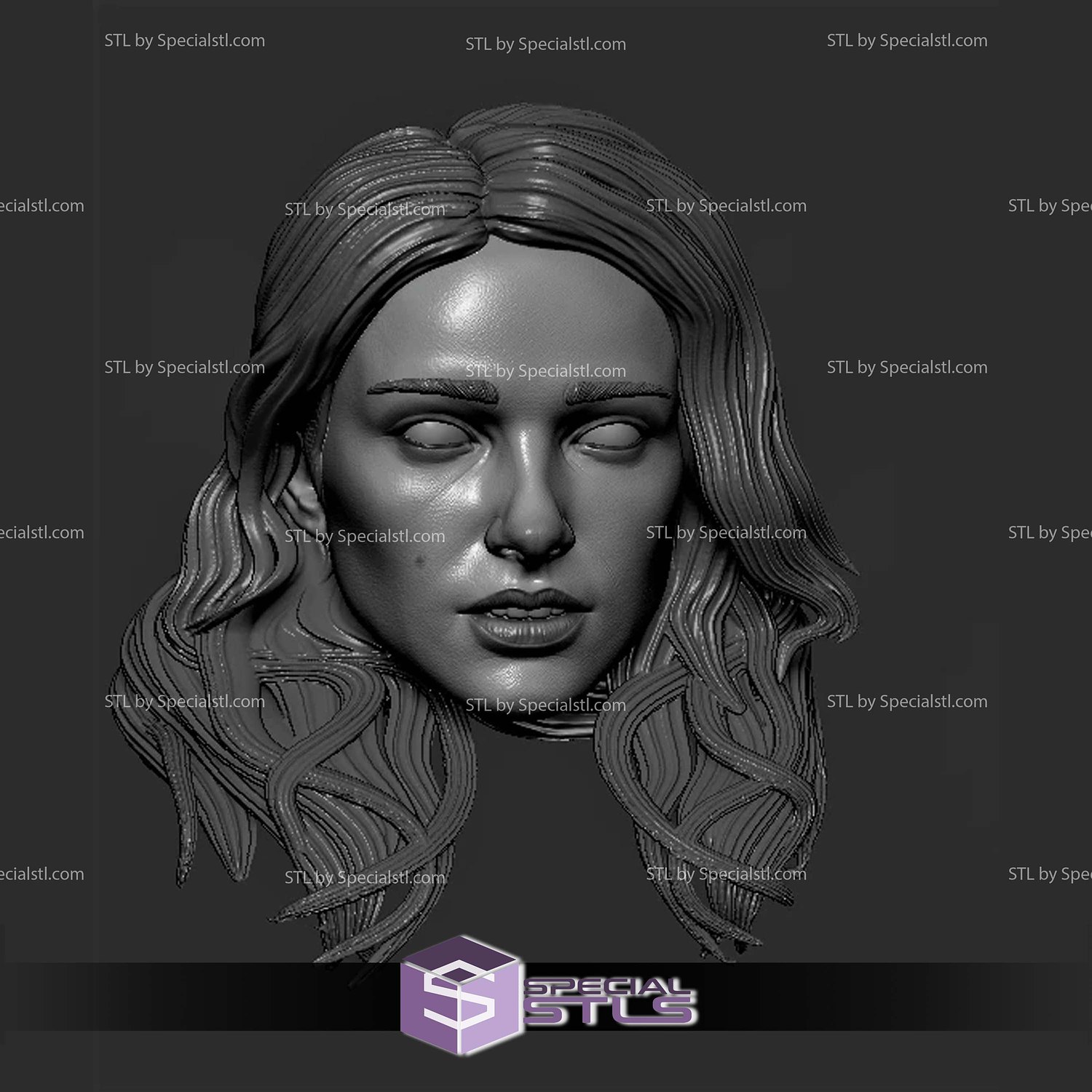 Custom Head STL Jane Foster Smile 3D Model — view 2