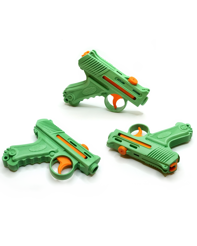 Fully 3D Printable Tiny Toy Gun - (x4 Round - semiauto) - COMPACT VERSION STL Model