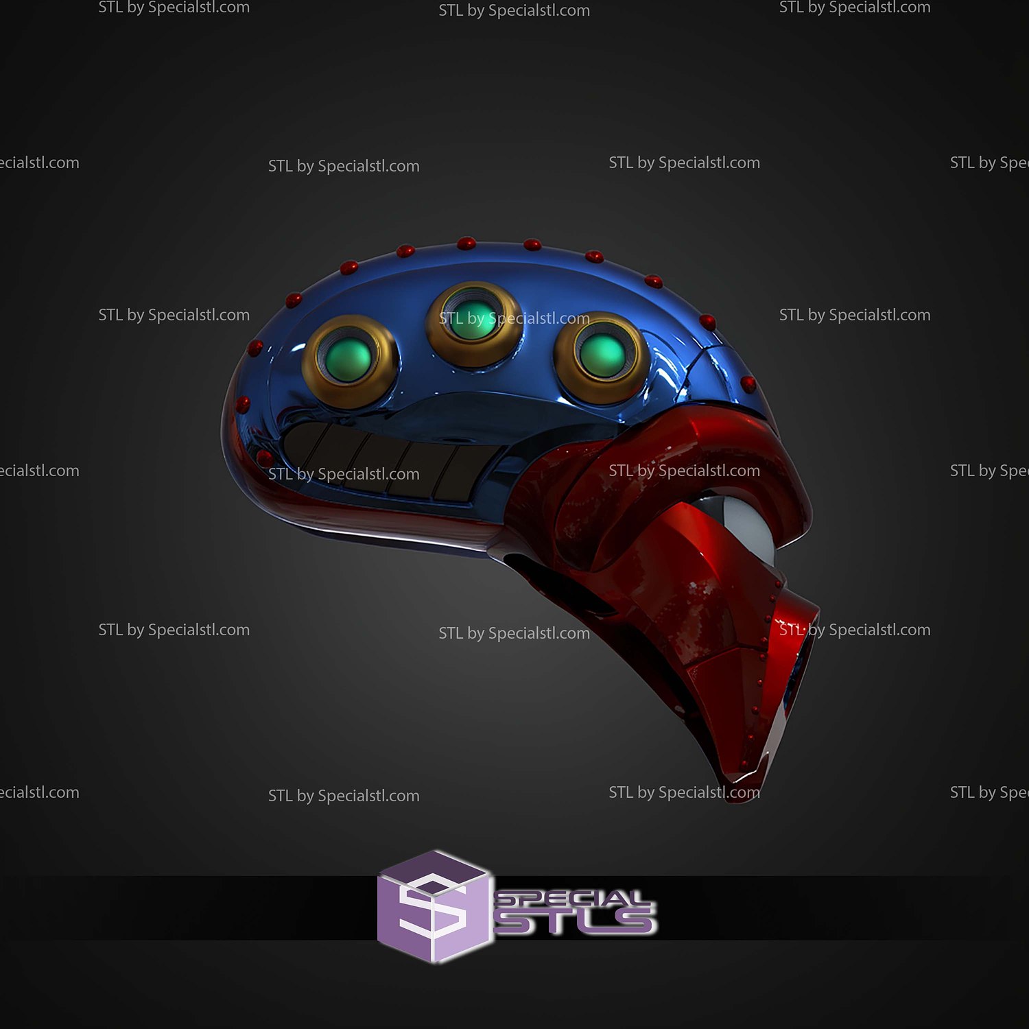 Cosplay STL Files Launch Octopus Helmet Megaman X 3D Model — view 2
