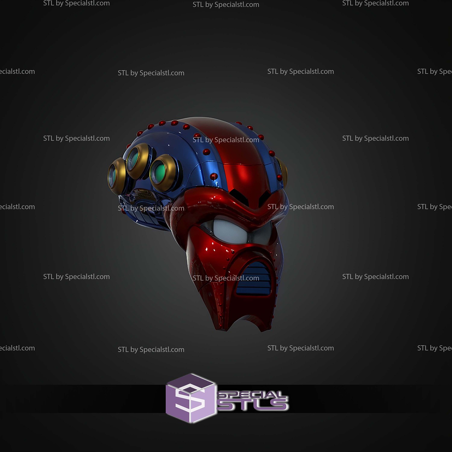 Cosplay STL Files Launch Octopus Helmet Megaman X 3D Model — view 3